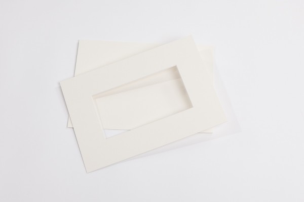 Klapp-Passepartouts weiß/creme in (1,5 mm 2,0 mm und 3,0 mm)